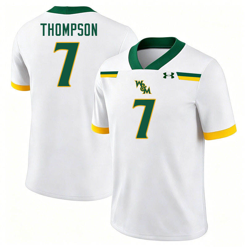 William & Mary Tribe #7 Deven Thompson College Football Jerseys,Uniforms-White